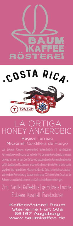 Costa Rica La Ortiga Honey Anaerobic